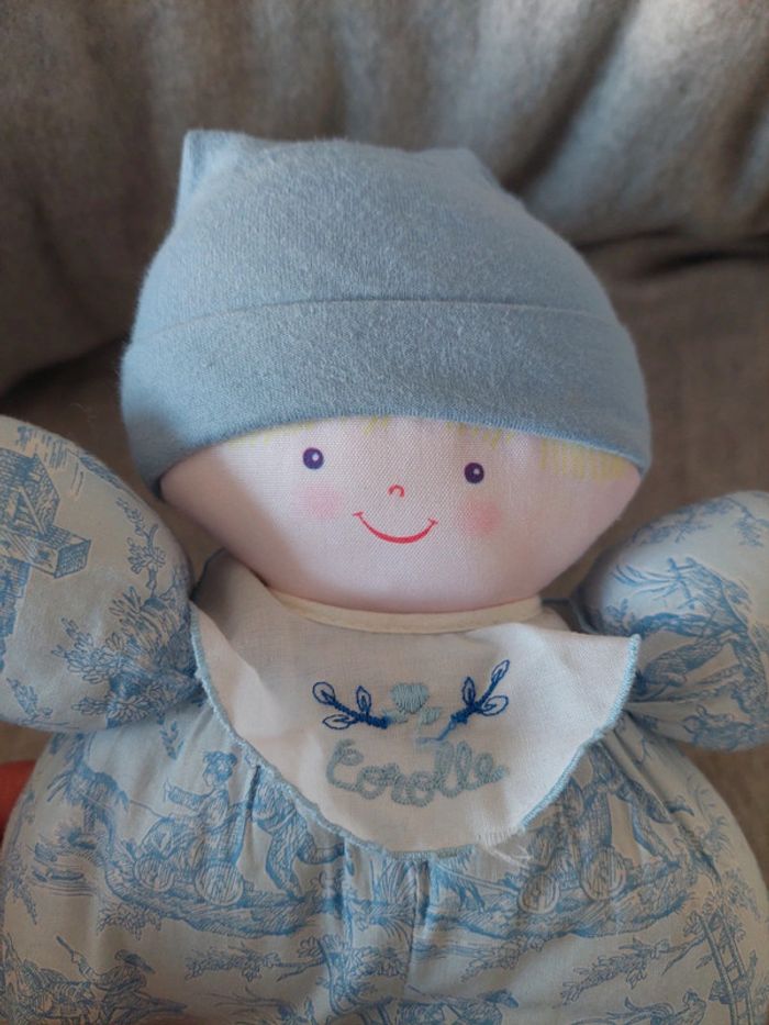 Corolle - doudou de chiffon bleu 1994 - photo numéro 7