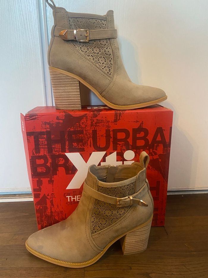 Bottines  cuir  taupe neuve  T.40 - photo numéro 3