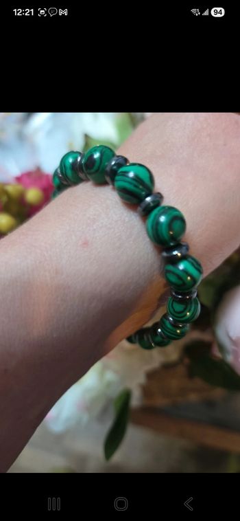 Bracelet malachite ajustable