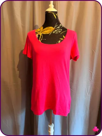 T-shirt basique M.S.mode, Taille M, rose fuchsia