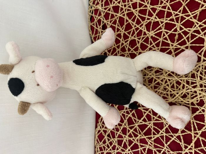 doudou vache blanche , noir