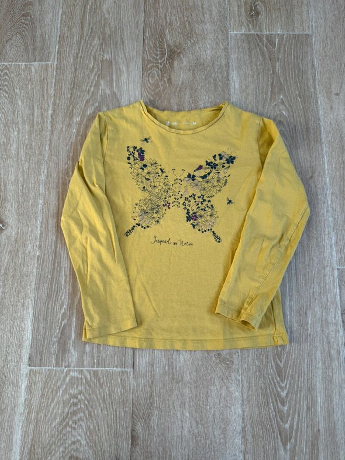 🎀 T-shirt manche longue moutarde 8 ans fille