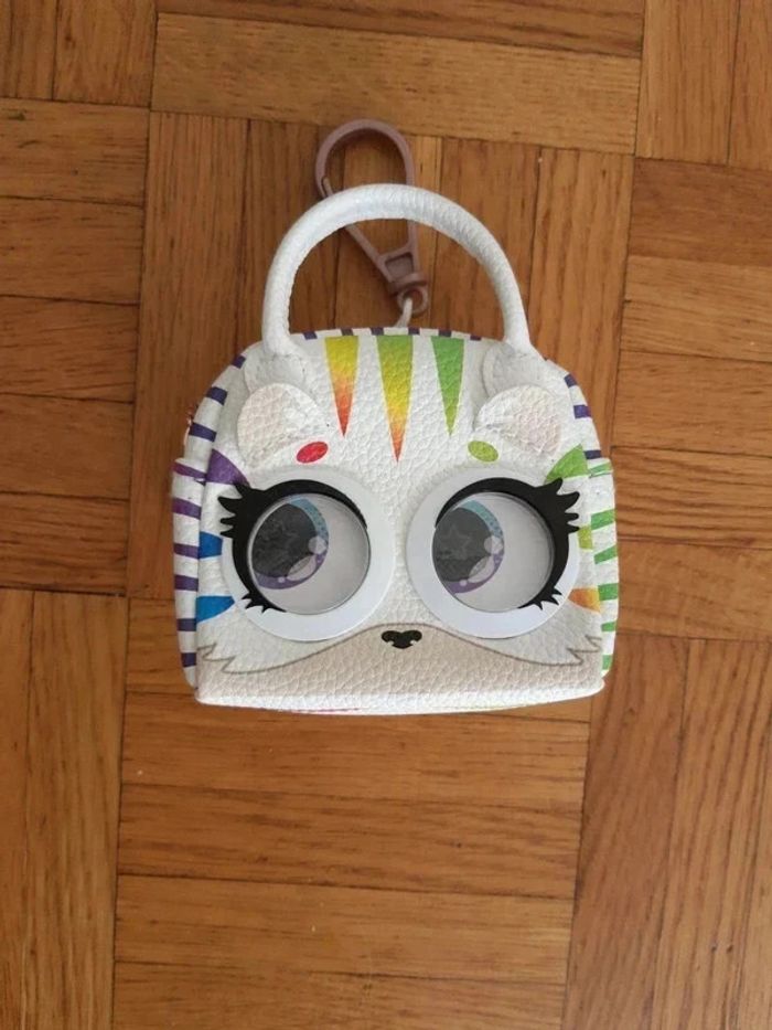 Porte monnaie purse pets blanc arc en ciel