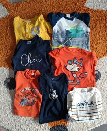 Lot de 7 tee shirt 6 mois Kiabi
