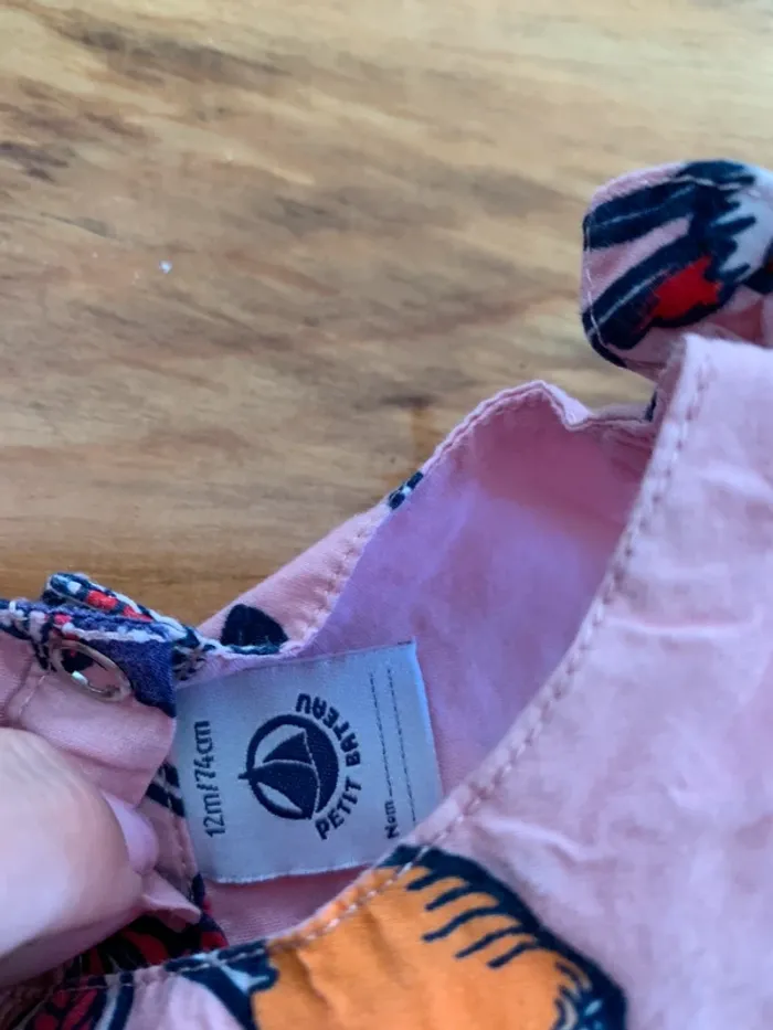 Robe d’été petit bateau à fleurs taille 12 mois - photo numéro 4