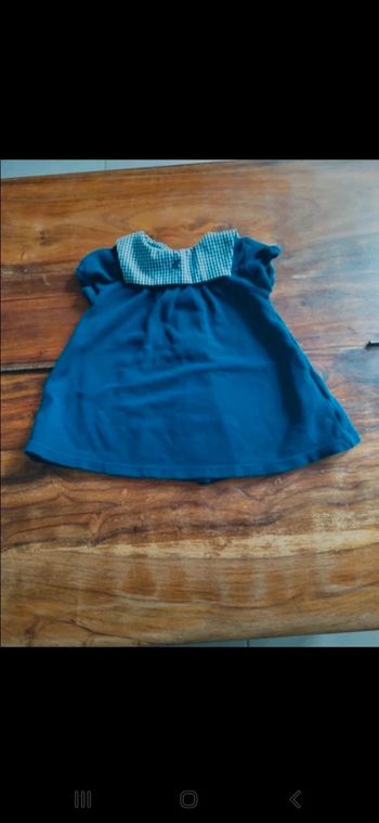 Robe marine col carreaux