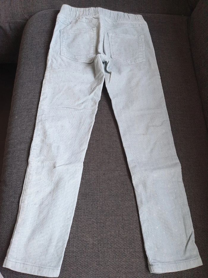 Pantalon velour fille 8 ans turquoise étoiles - photo numéro 4