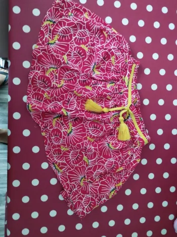 Jupe fluide jaune et rouge