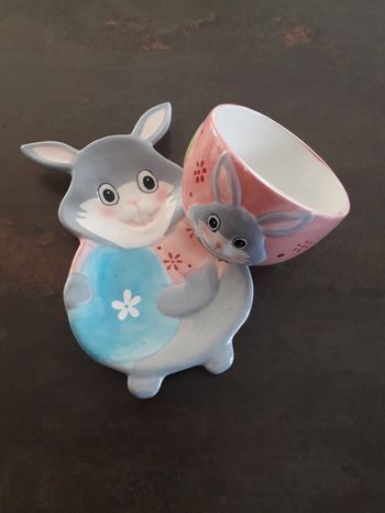 Ensemble petit-déjeuner lapin de Pâques