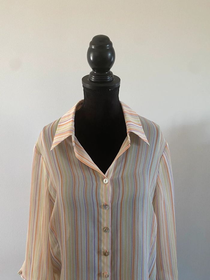 Chemise Afibel en voile aux couleurs pastels taille 38 - photo numéro 2