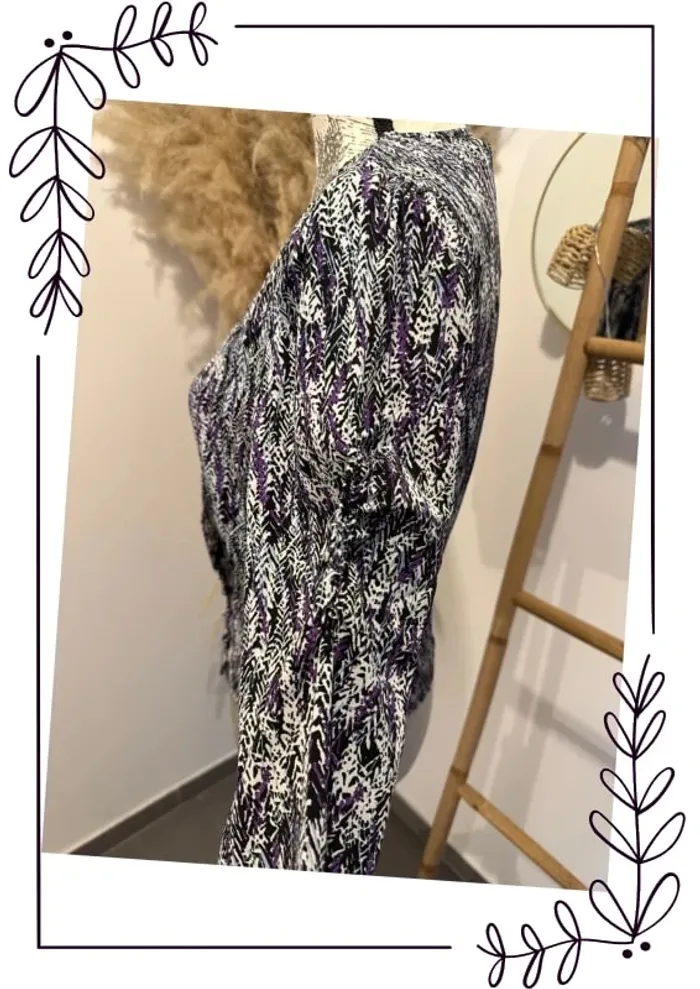 Blouse manches longues fluide forme portefeuille - photo numéro 5