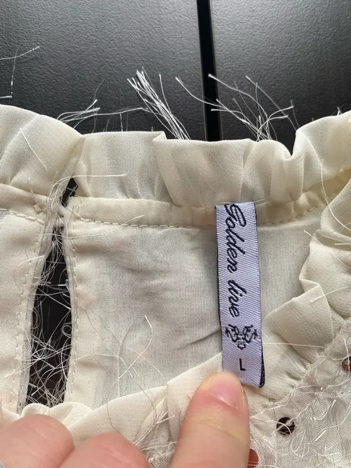 Haut paillettes beige neuf Taille L - photo numéro 8