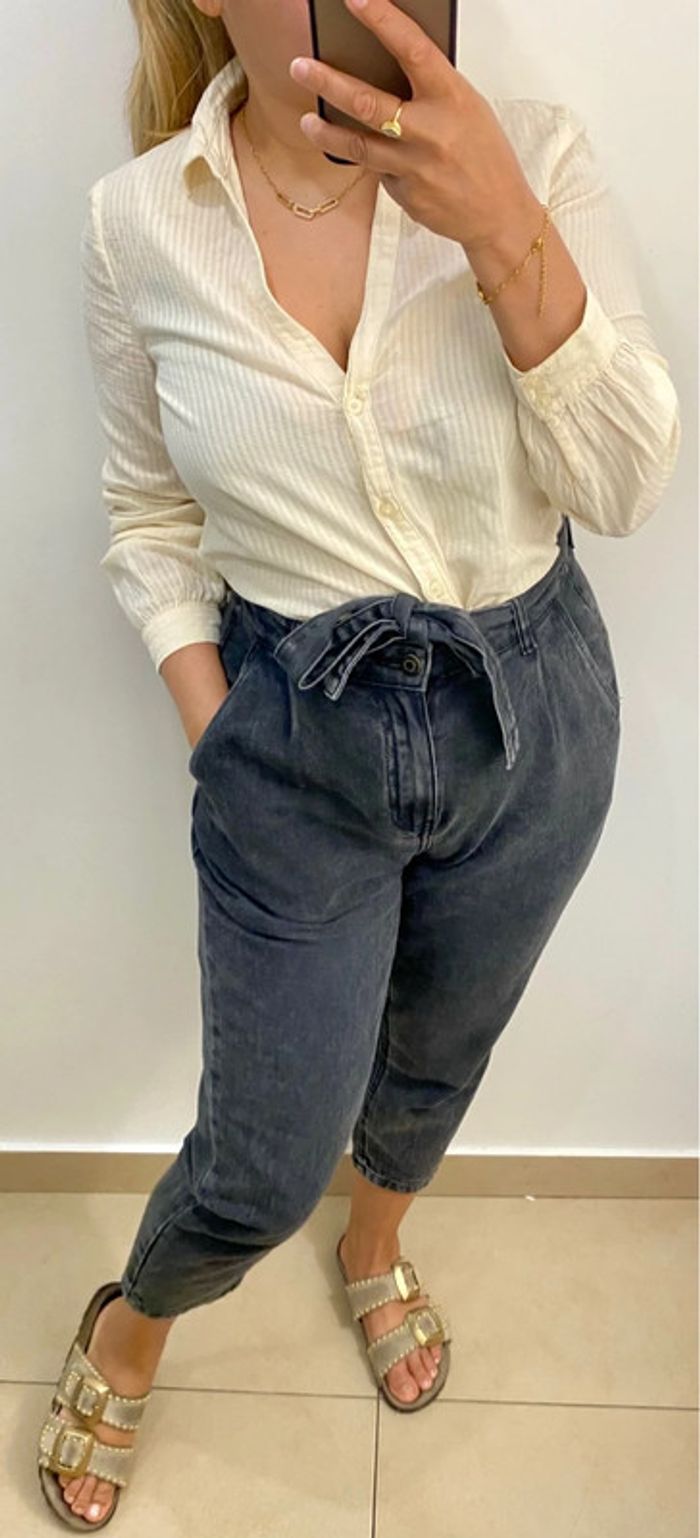 Chemise crème Mango Taille M - photo numéro 2