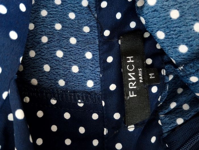 Robe bleu foncé à pois FRNCH taille M - photo numéro 8