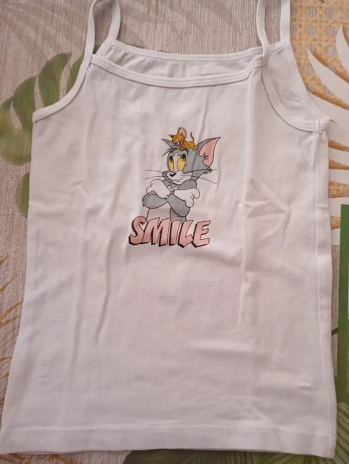 Lot de 10 maillots de corps à petites bretelles Tom et Jerry taille 98/104 - photo numéro 8