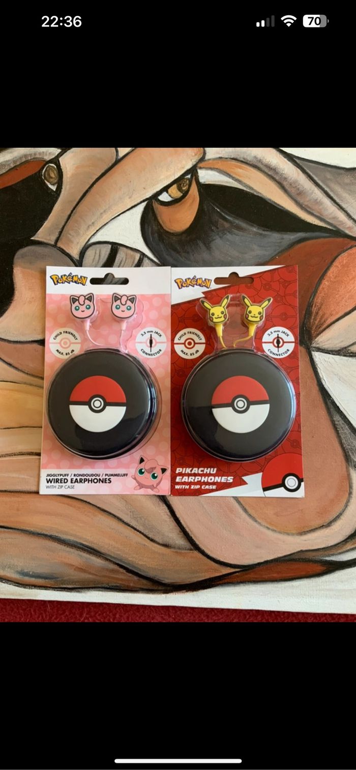 Ecouteur filaire Pokémon rondoudou et Pikachu - photo numéro 3