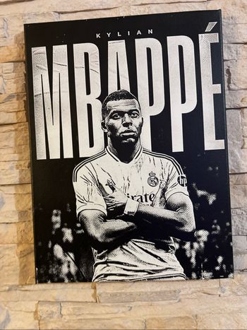 Tableau Kylian Mbappé - Real Madrid en toile 30x40cm