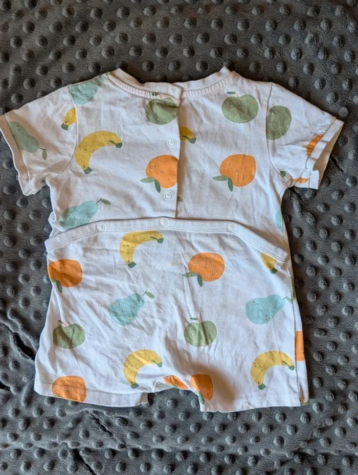 Combi-short bébé 6 mois Tex #fruits #mixte #été - photo numéro 5