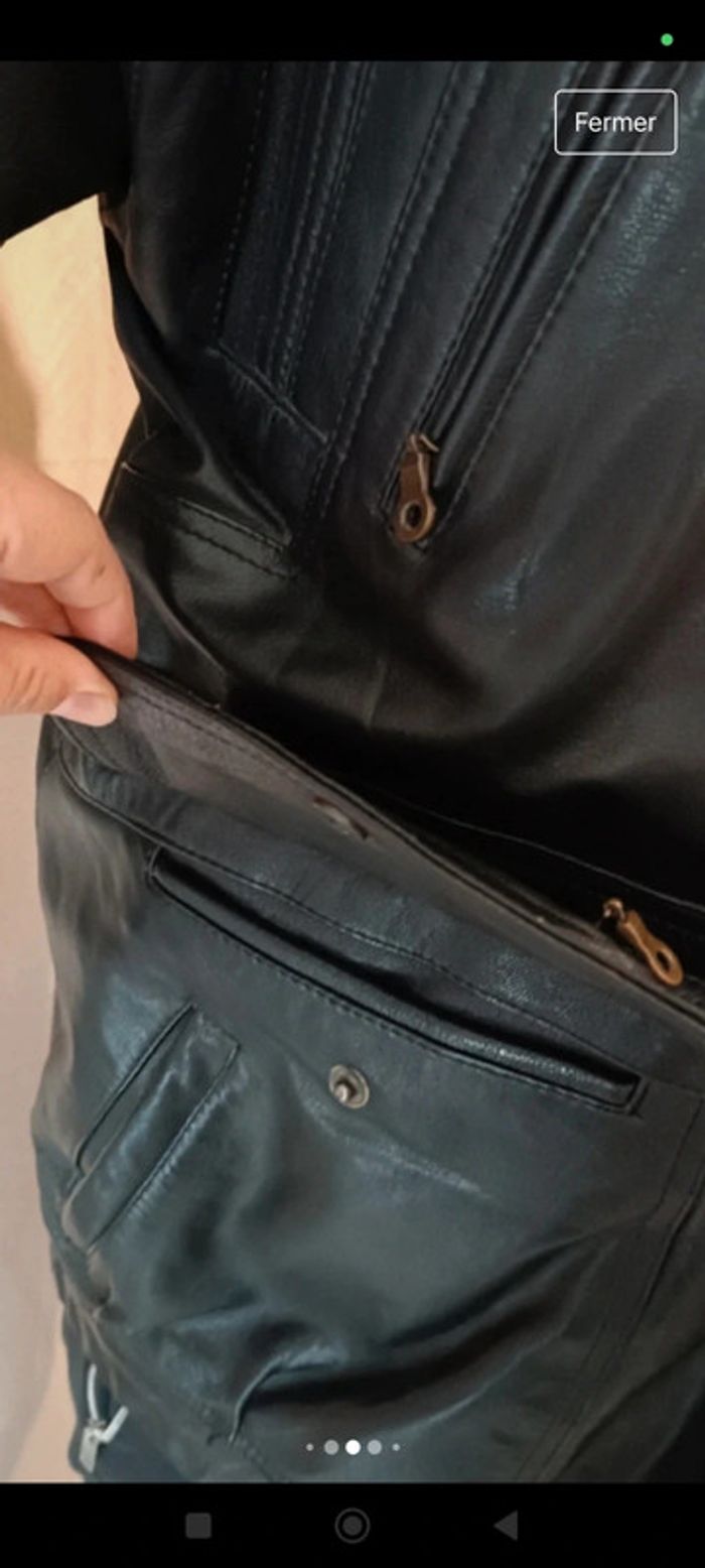 Blouson en cuir chèvre pleine fleurs - photo numéro 6