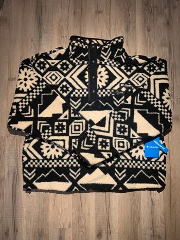 Polaire Columbia Sherpa Helvetia II Printed Cropped Half Snap - Noir et Beige - Taille XL