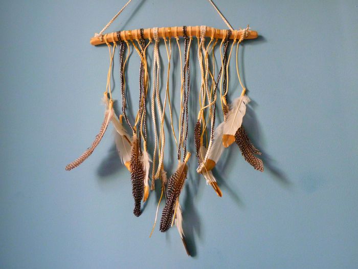 Attrape rêves maison du monde decoration mur plumes TBE