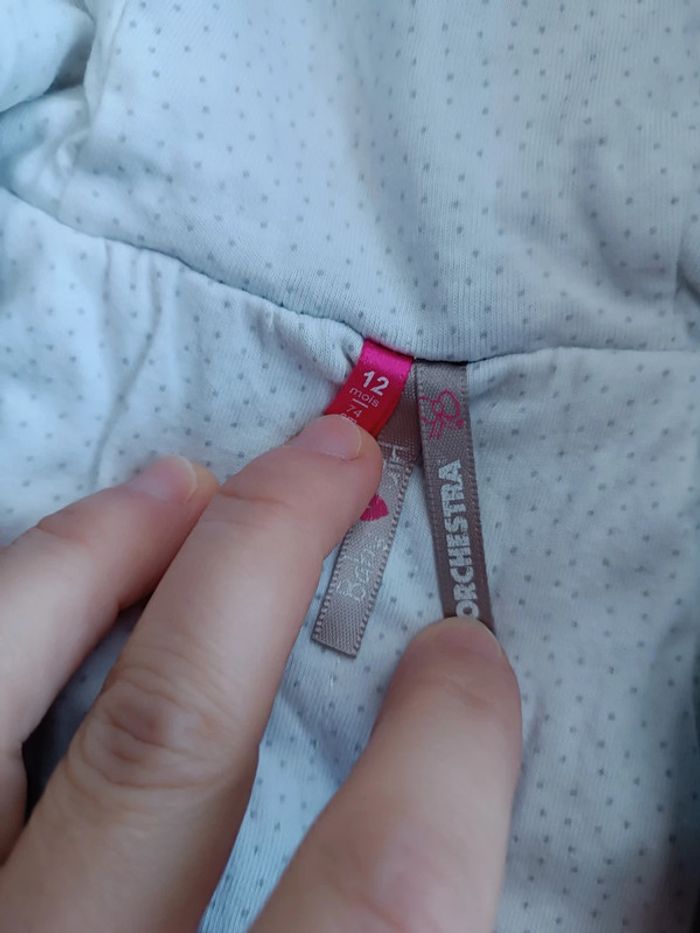 🔸Manteau Bleu Marine à Pois Argentés – Orchestra 12 Mois 🔸 - photo numéro 2