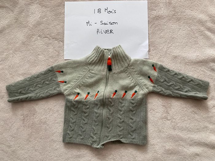 Lot de 4 gilets / pulls zippés chauds - 18 mois - Du pareil au même & autre - TBE - photo numéro 8