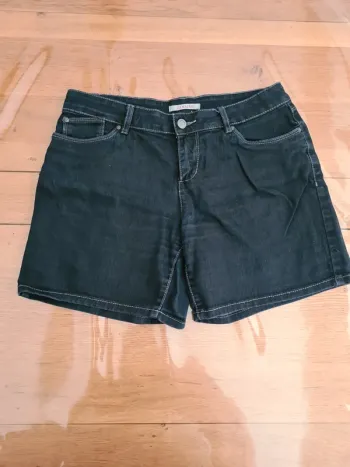 Short en jean noir femme