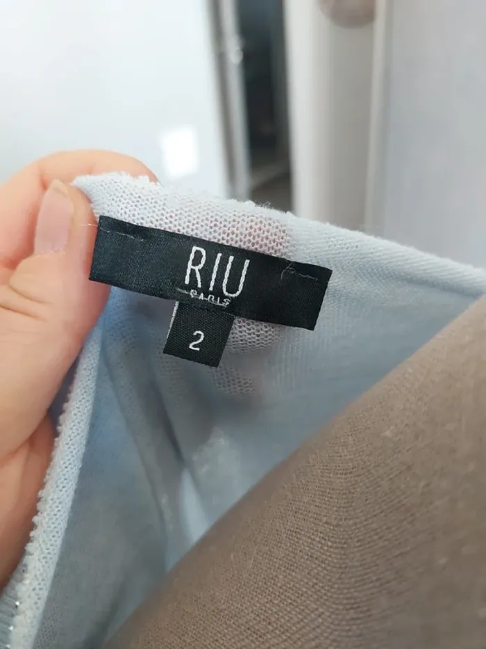 Tee shirt bleu ciel et plume RIU - photo numéro 4