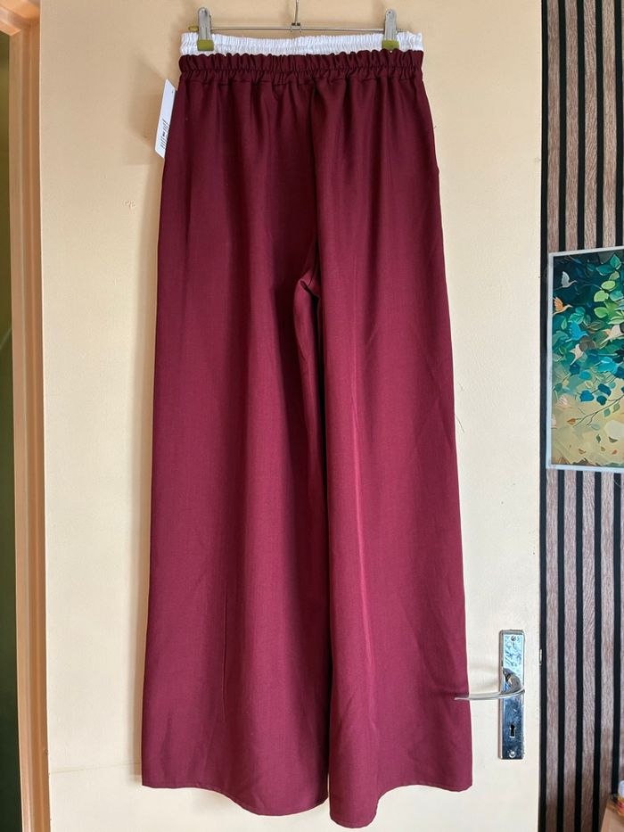 Pantalon fluide rouge bordeaux - photo numéro 3