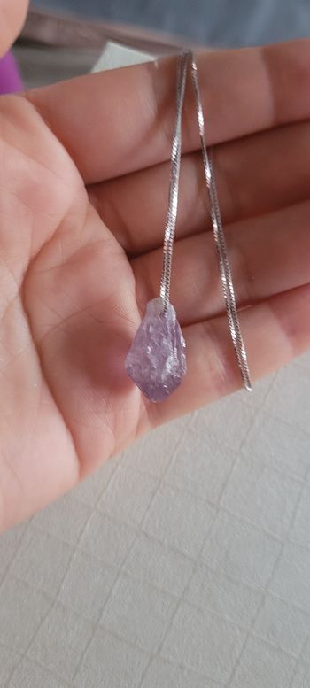 Collier en argent massif 925 avec véritable pierre amethyste 