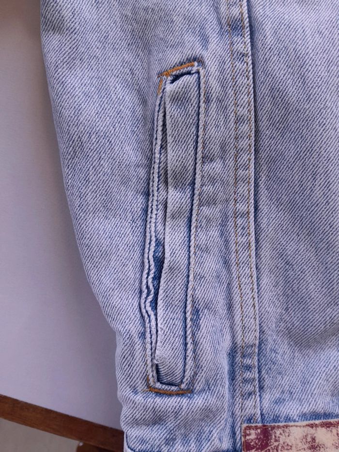 Veste en jean oversize vintage avec ruban sur poche Weipper - photo numéro 9