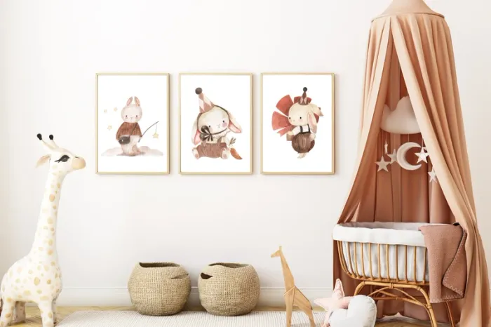 Affiches Lapins rêveurs pour chambre enfant - photo numéro 3