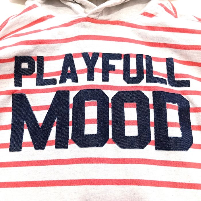 Sweat a Capuche Okaïdi Gris Clair a Rayures. Taille 14 ans 164 cms. 100% coton - photo numéro 4