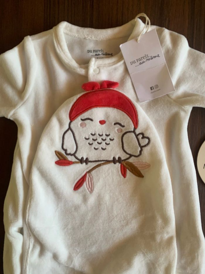 Pyjama velours DPAM fille 9 mois neuf - photo numéro 2