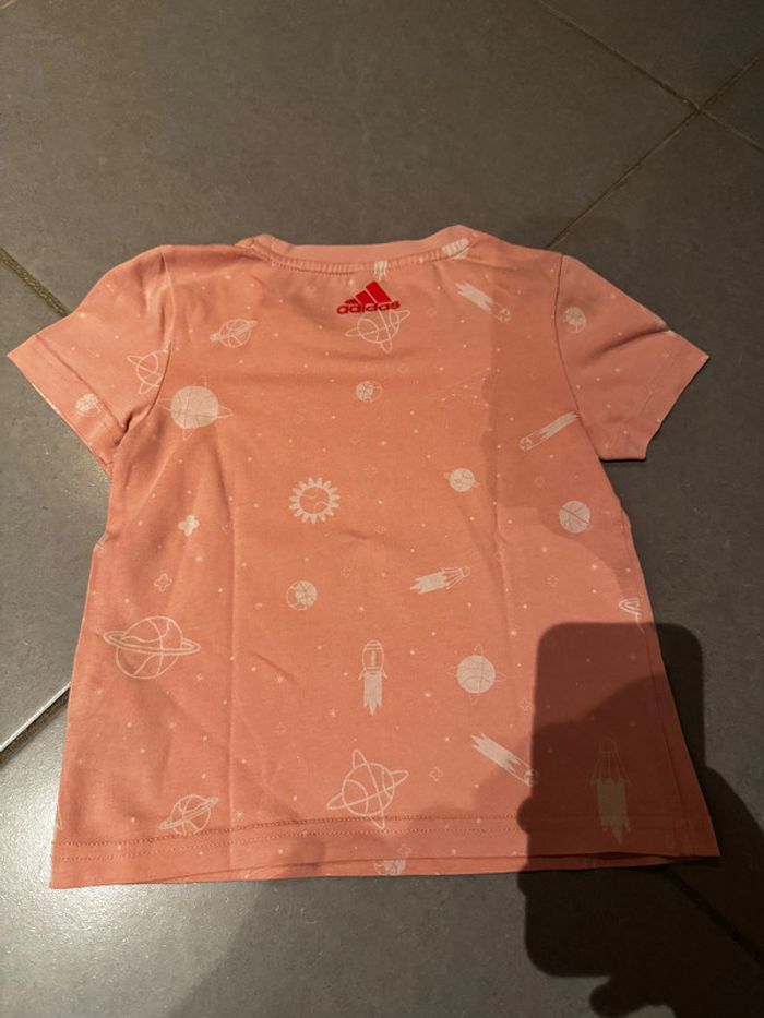 T shirt manches courtes - Adidas - Planète / Soleil / Fusée / Comète / Etoiles - Rose - 5/6 ans - photo numéro 3