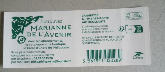 Timbre vert Marianne de l'avenir - photo numéro 3