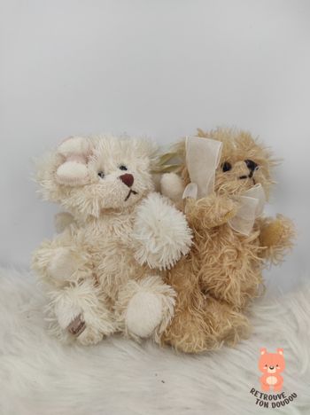 Duo Peluches Ours Beige Ange Bukoswki