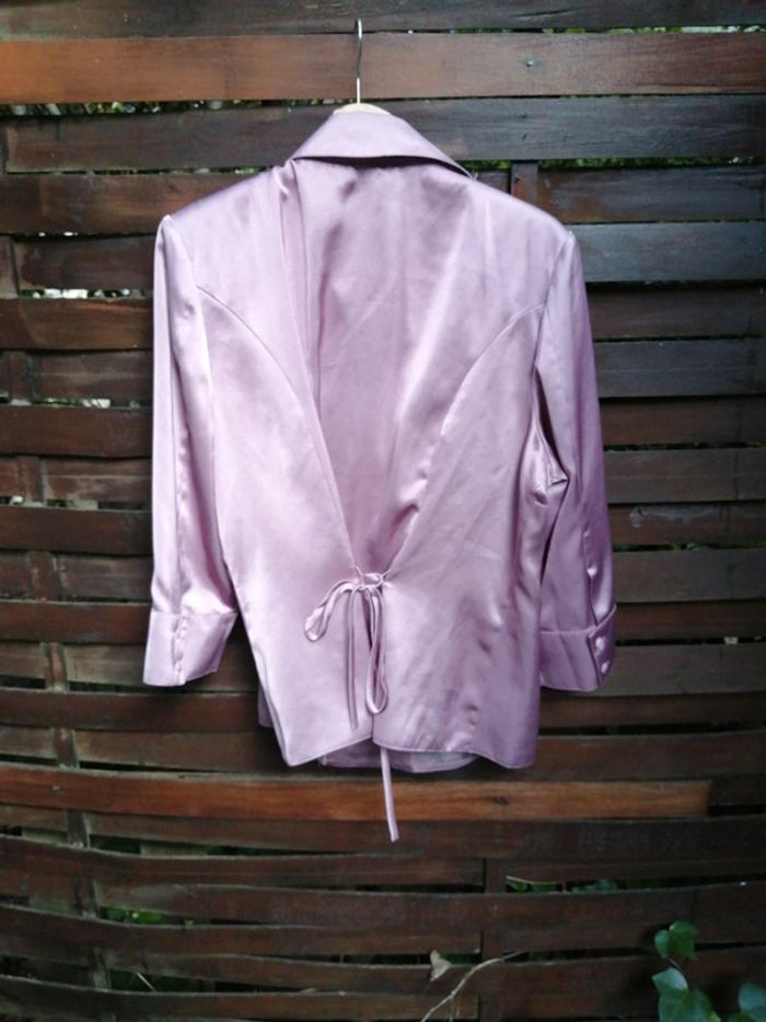 Chemise rose satinée - photo numéro 5