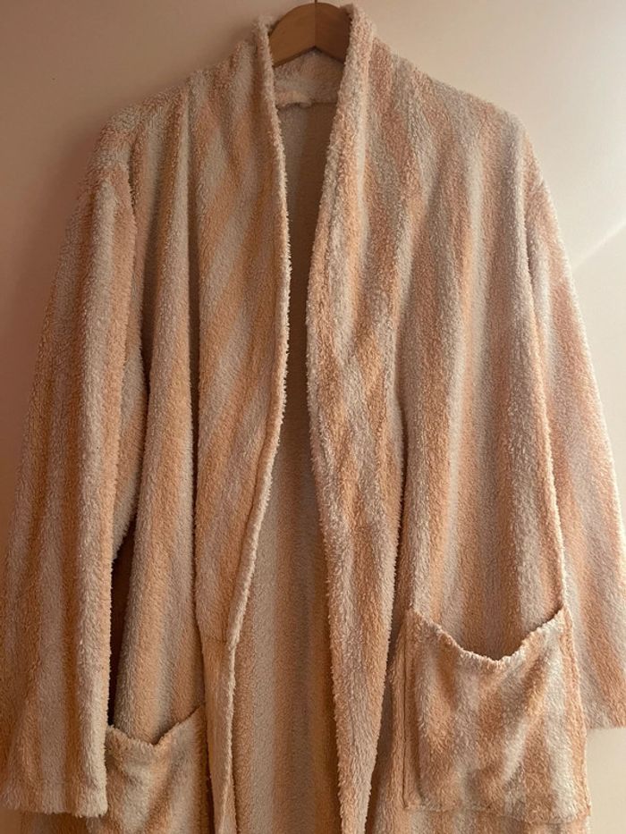 Peignoir / Robe de chambre blanc- saumon - photo numéro 5