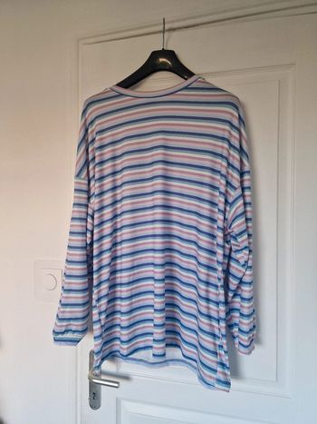 T shirt oversize rayures multicolore