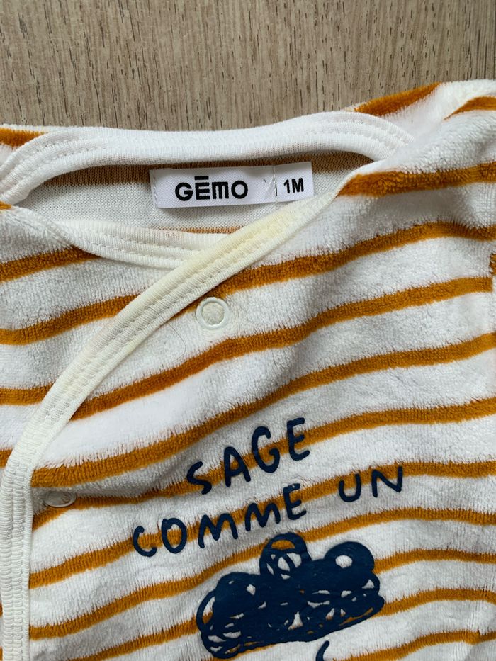 Pyjama velours taille 1 mois Gémo - photo numéro 2