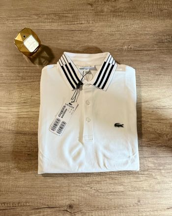 Polo Lacoste blanc manches courtes – Taille L – Neuf avec étiquettes