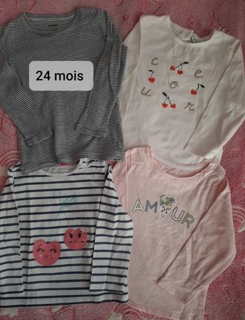 Lot 4 tee-shirts 24 mois
