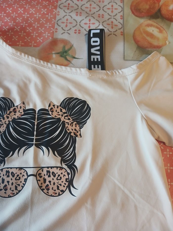 Tee-shirt 9 ans beige, noir et marron - photo numéro 3
