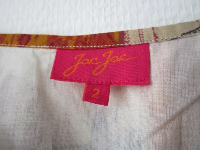 Robe beige imprimé fuchsia/turquoise/camel Jac Jac 38 NEUVE - photo numéro 10