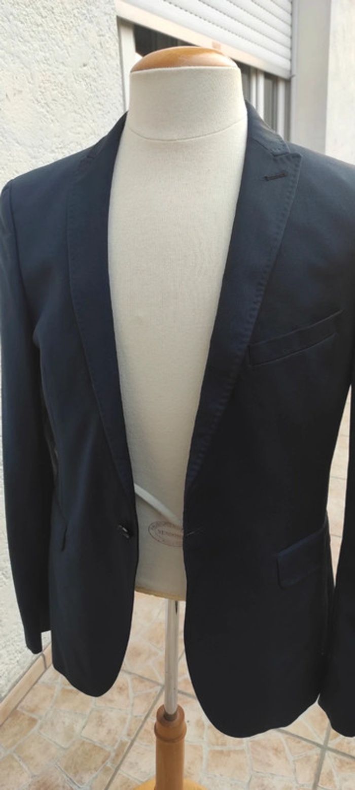 Veste blazer extra slim fit homme Devred bleu marine laine - photo numéro 4