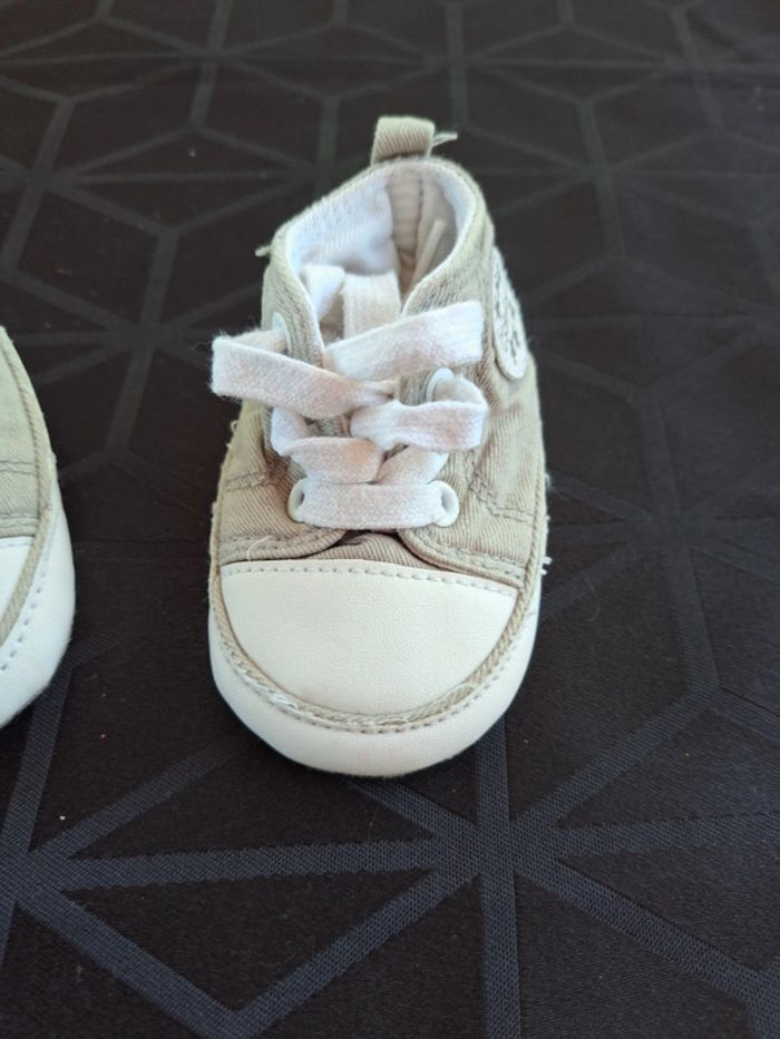 Chausson naissance gris en toile kitchoun - photo numéro 6