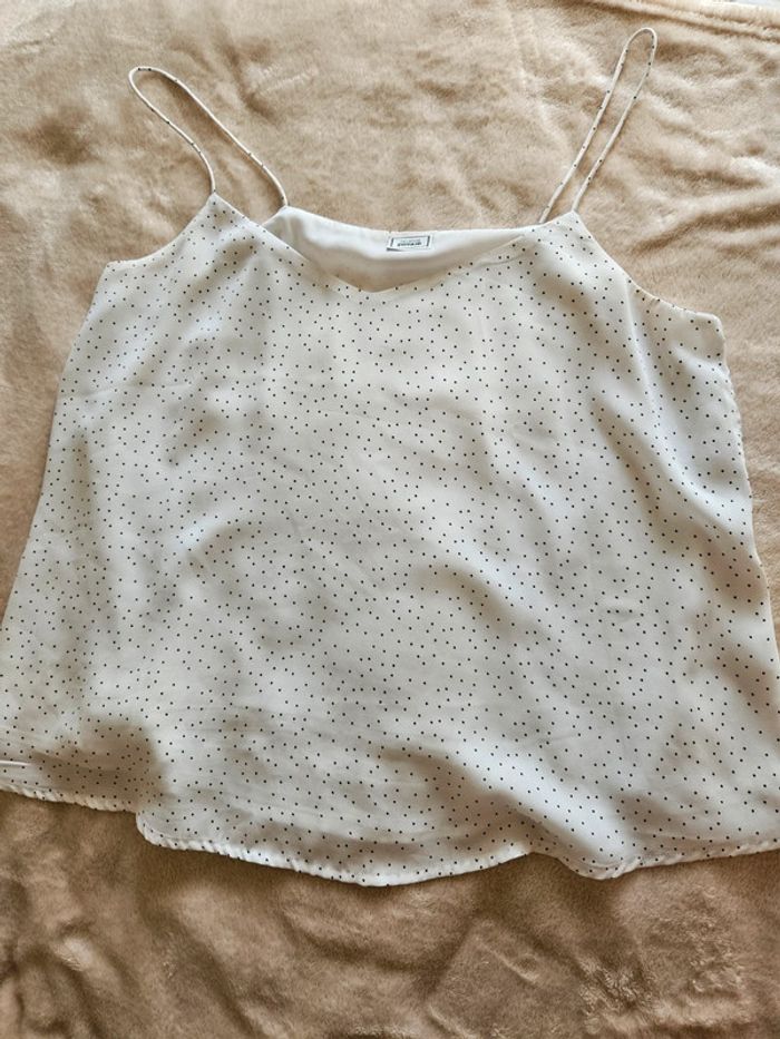 Top ample blanc à pois Pimkie