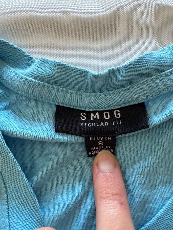 T-shirt uni bleu clair - SMOG - S/36 - photo numéro 3